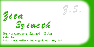 zita szimeth business card